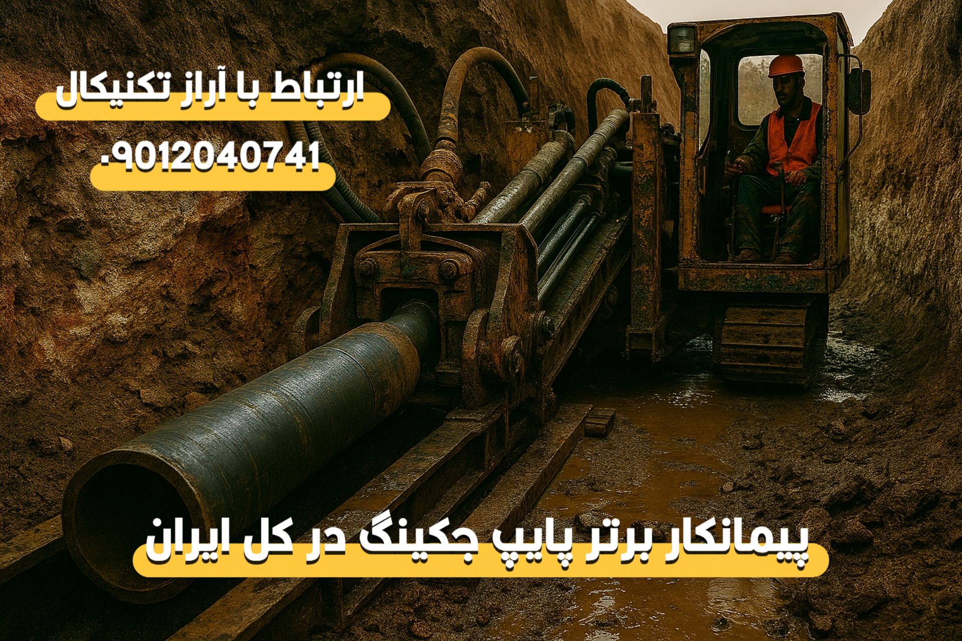 پیمانکار پروژه لوله رانی در کاشان