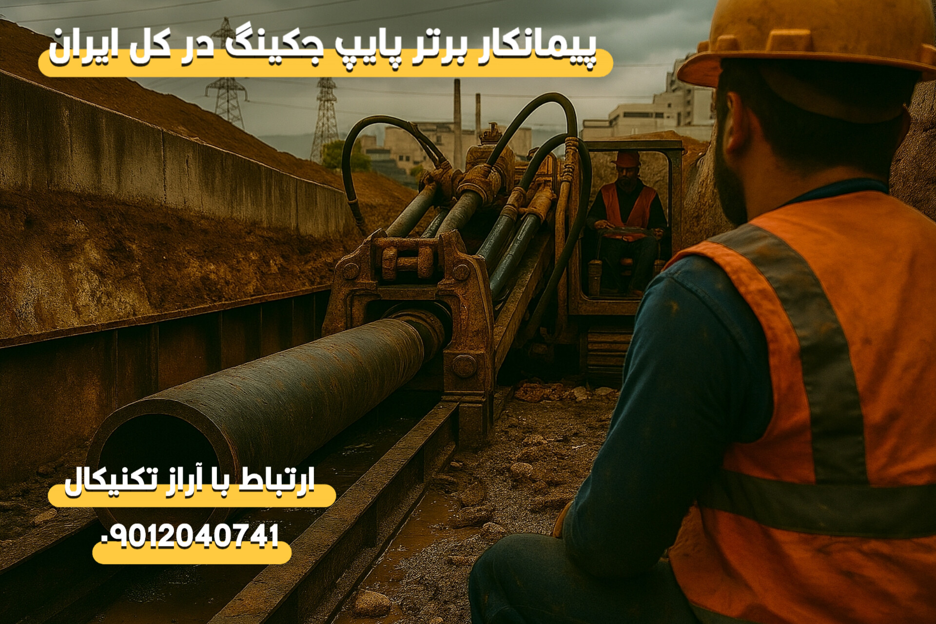 جهت حفاری به روش پایپ جکینگ با ما در ارتباط باشید 09012040741 پایپ جکینگ یک تکنیک پیشرفته جهت نصب لوله های زیرزمینی ، کانالها و لوله های مخصوص برق و مخابرات می باشد. آراز تکنیکال پیمانکار برتر حفاری به روش پایپ جکینگ