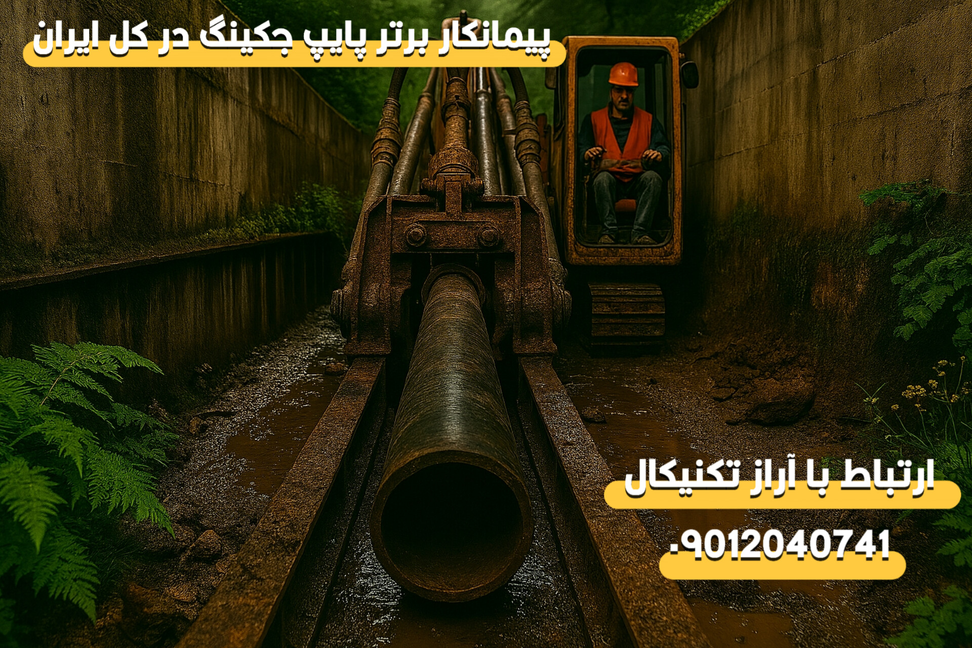 جهت حفاری به روش پایپ جکینگ با ما در ارتباط باشید 09012040741 پایپ جکینگ یک تکنیک پیشرفته جهت نصب لوله های زیرزمینی ، کانالها و لوله های مخصوص برق و مخابرات می باشد. آراز تکنیکال پیمانکار برتر حفاری به روش پایپ جکینگ