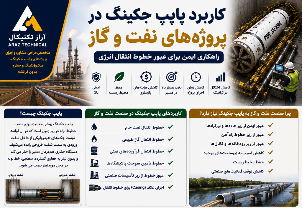 کاربرد پایپ جکینگ در پروژه‌های نفت و گاز