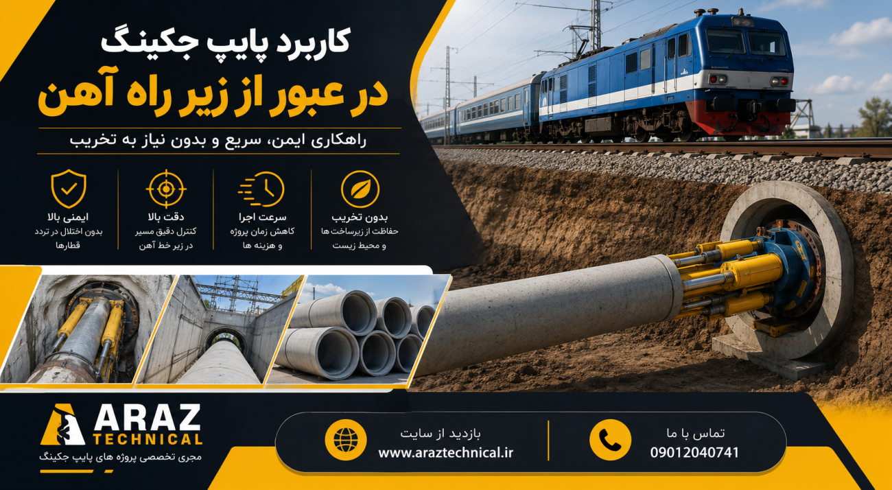 کاربرد پایپ جکینگ در عبور از زیر راه‌آهن