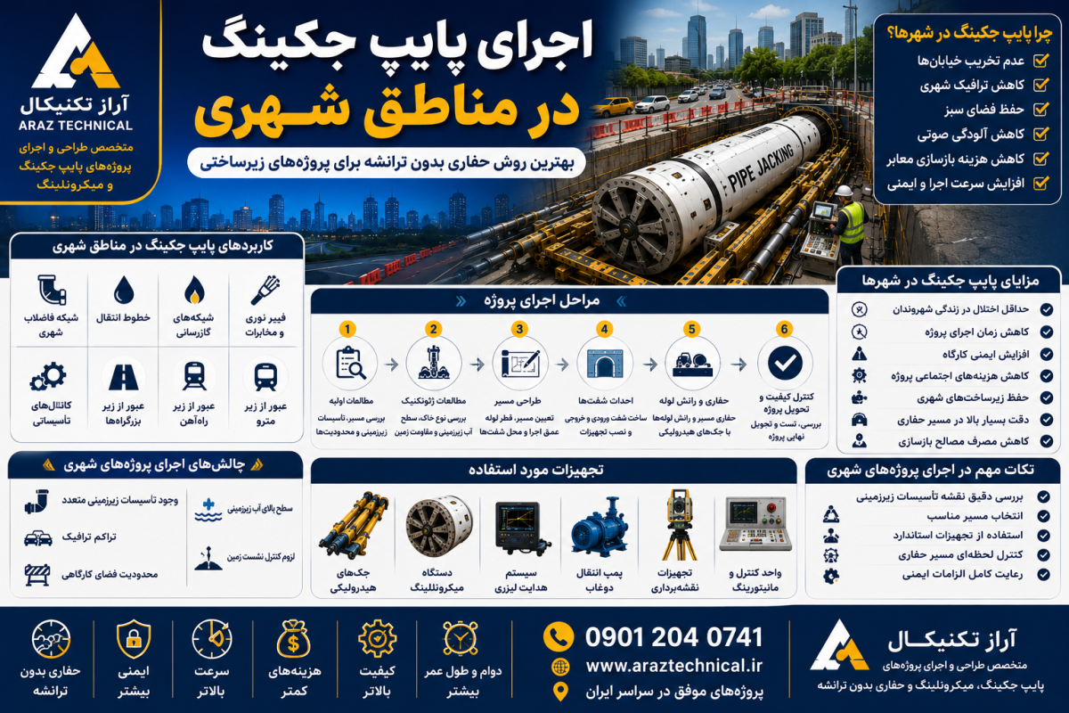 اجرای پایپ جکینگ در مناطق شهری