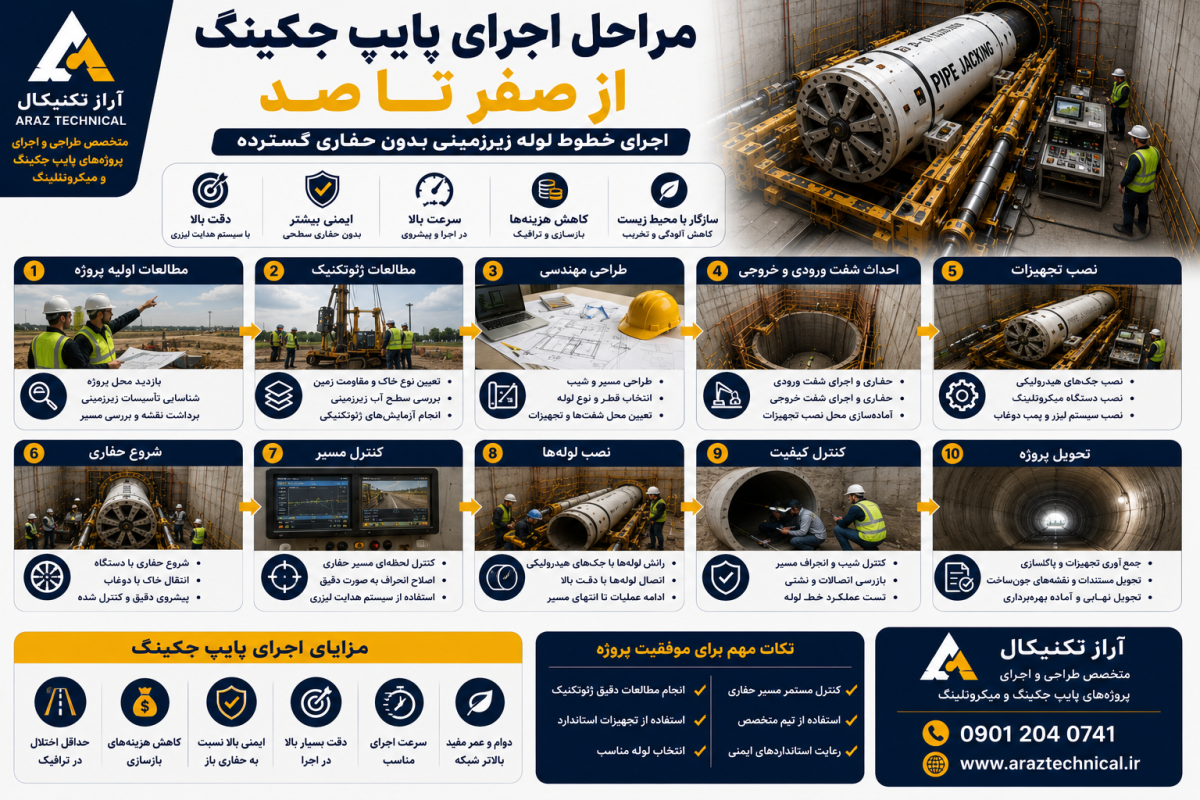 مراحل اجرای پایپ جکینگ از صفر تا صد