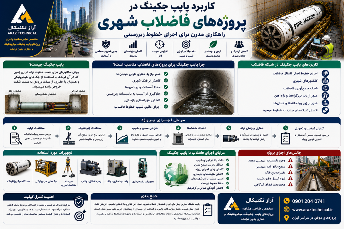 پیمانکار پایپ جکینگ در پروژه‌های فاضلاب شهری