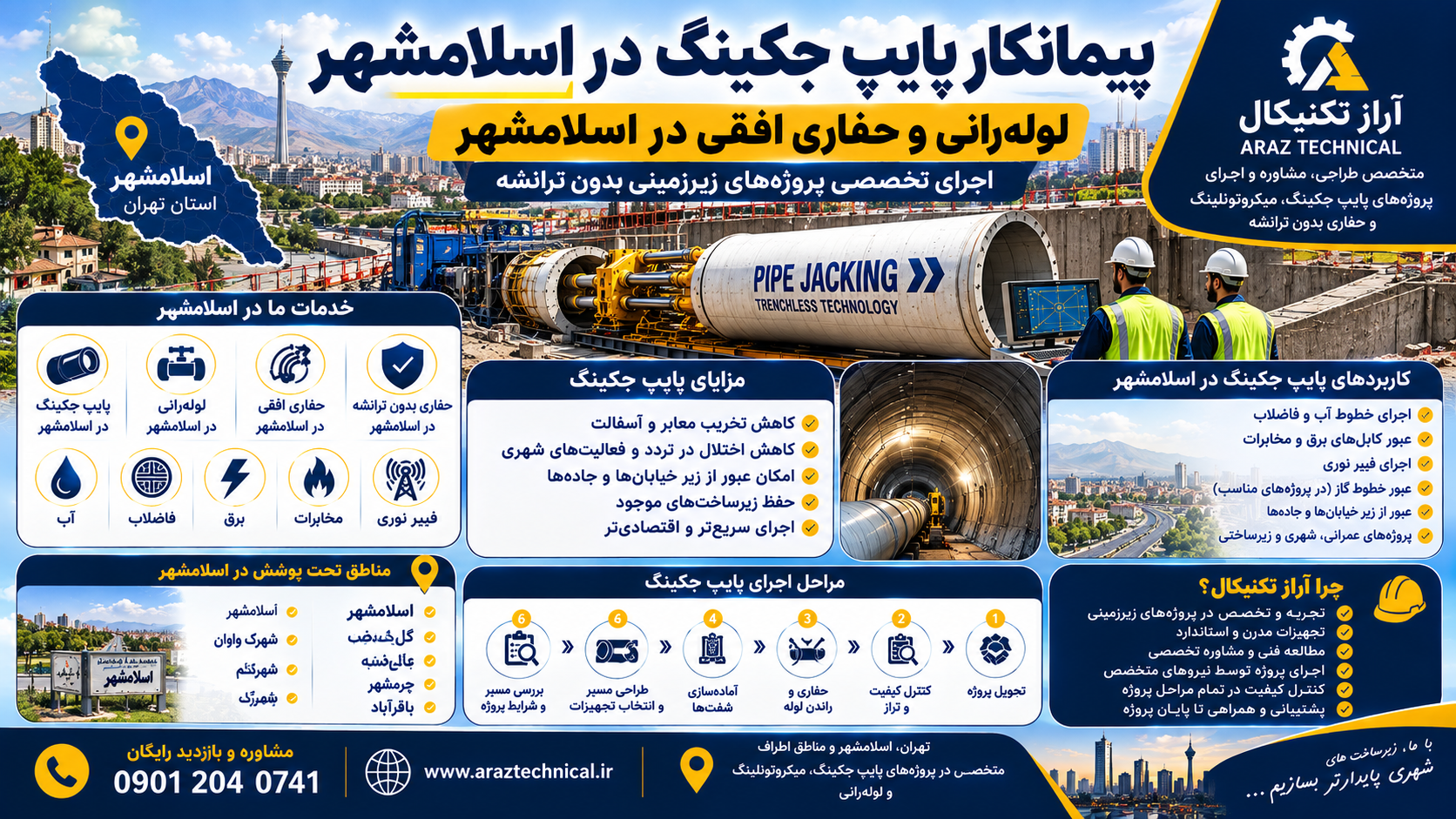 پیمانکار پایپ جکینگ در اسلامشهر