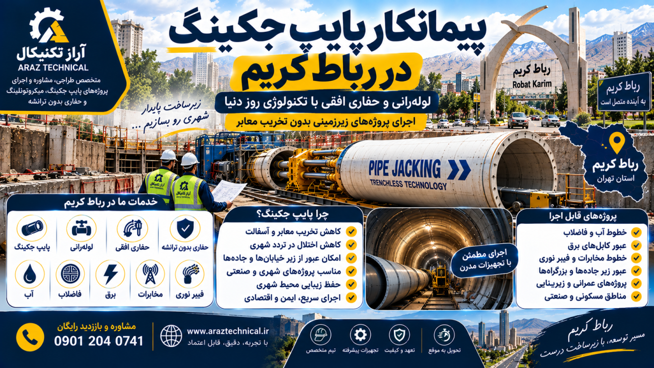 لوله‌رانی و حفاری افقی در رباط کریم