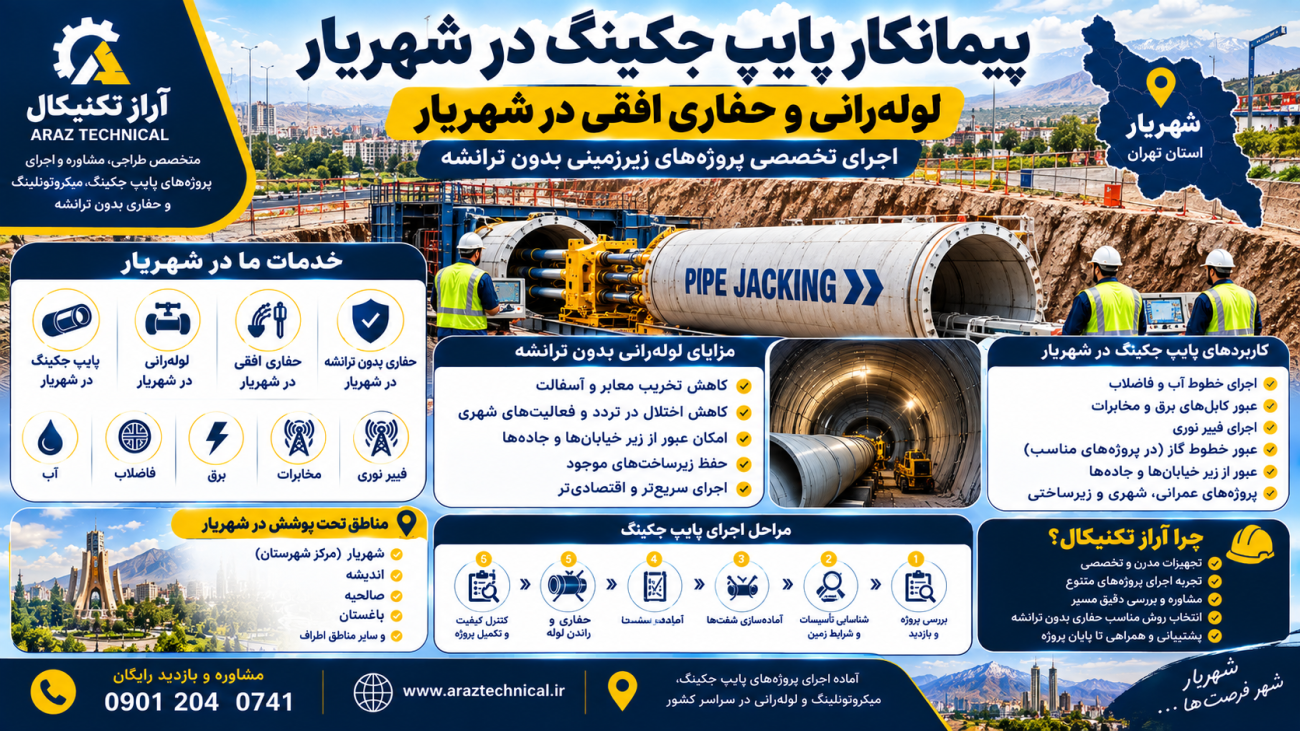 پیمانکار پایپ جکینگ در شهریار