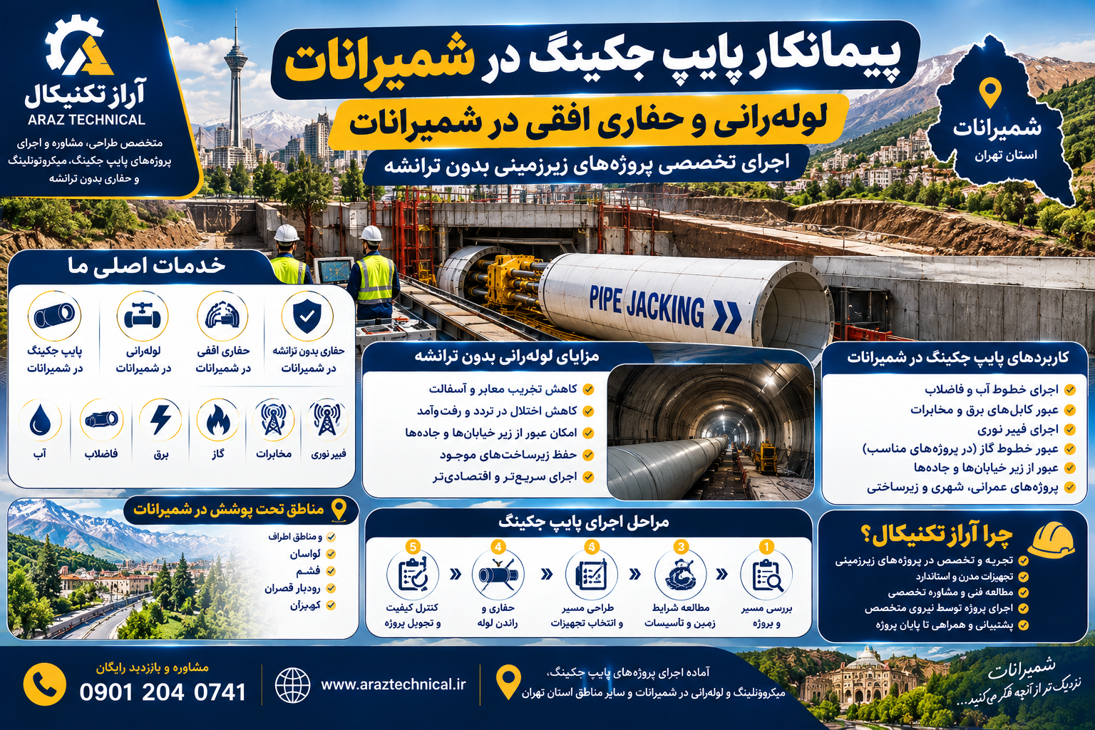 پیمانکار پایپ جکینگ در شمیرانات