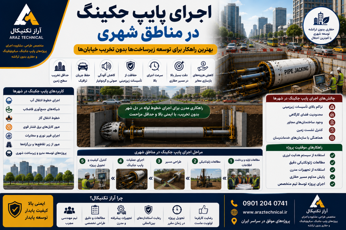 اجرای پایپ جکینگ در مناطق شهری