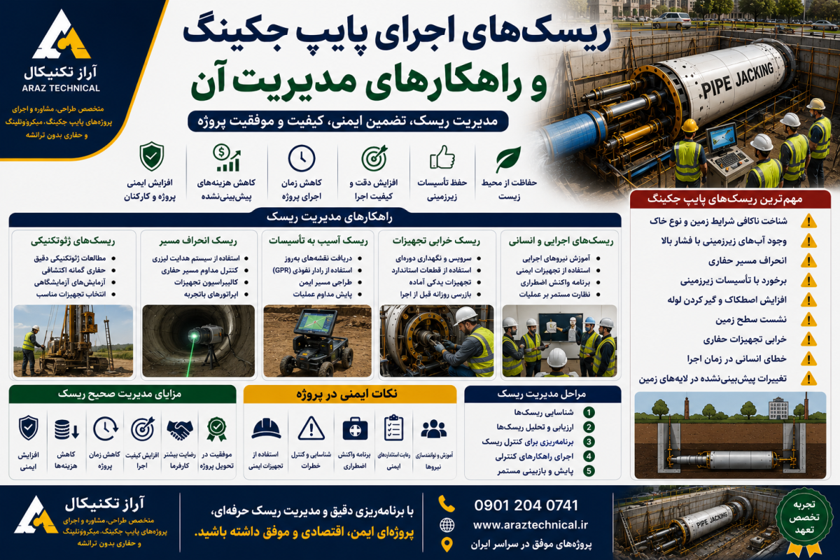 ریسک‌های اجرای پایپ جکینگ و راهکارهای مدیریت آن